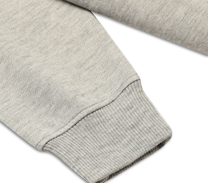 Vimal Jonney Grey Melange Printed Hooded Cotton Fleece Sweatshirt for Kids
