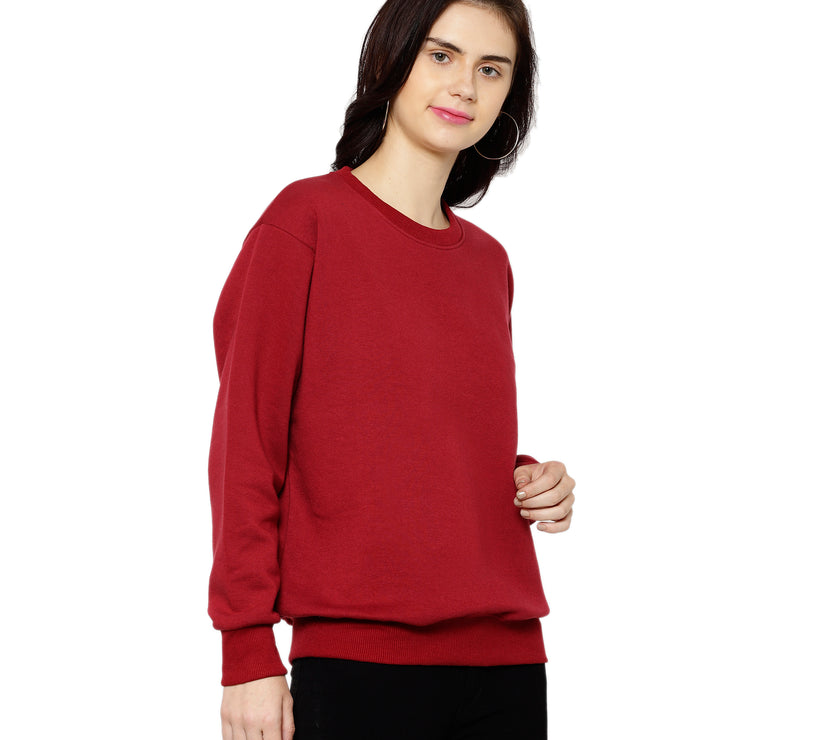 Vimal Jonney Fleece Round Neck Sweatshirt for Women