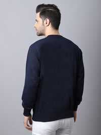 Vimal Jonney Fleece Round Neck Navy Blue Sweatshirt for Men