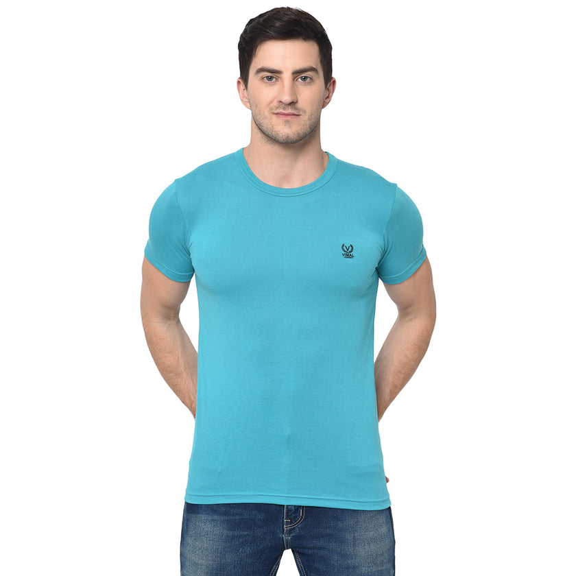 Vimal Jonney Round Neck Light Blue T-shirt For Men's