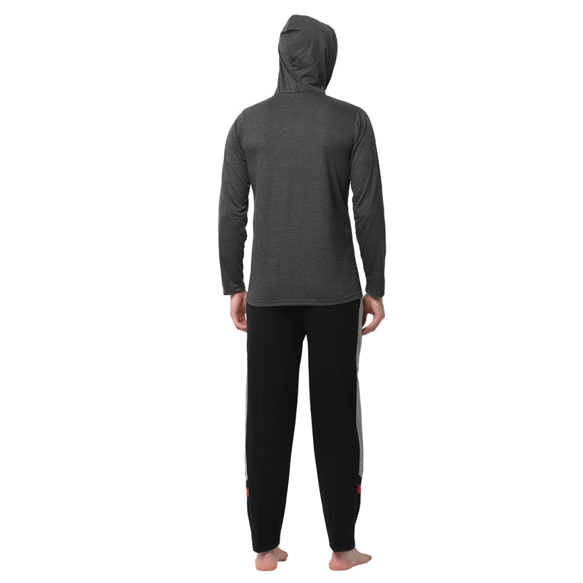 Vimal Jonney Grey Black Night Suit For Men's
