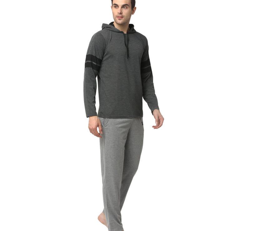 Vimal Jonney Grey Silver Night Suit For Men's