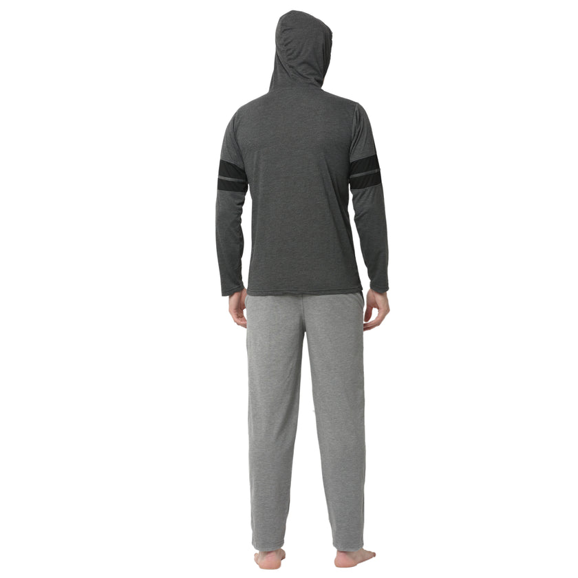 Vimal Jonney Grey Silver Night Suit For Men's