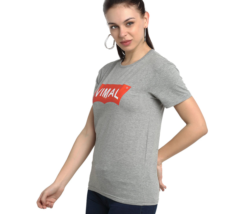 Vimal Jonney Silver Half Sleeve T-shirt For Women's