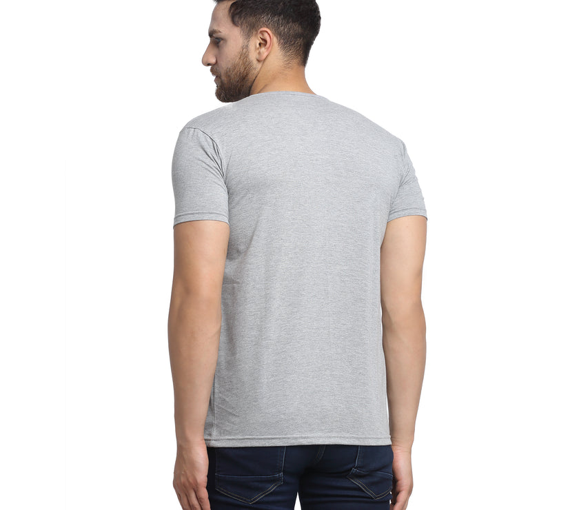 Vimal Jonney Round Neck Silver T-shirt For Men's - Vimal Clothing store