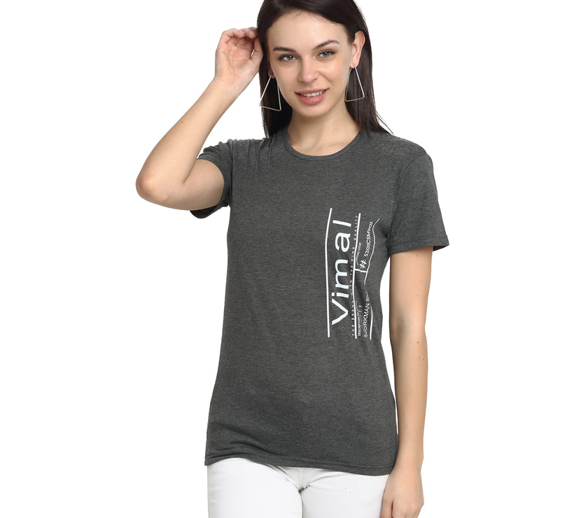 Vimal Jonney Silver Half Sleeve T-shirt For Women's