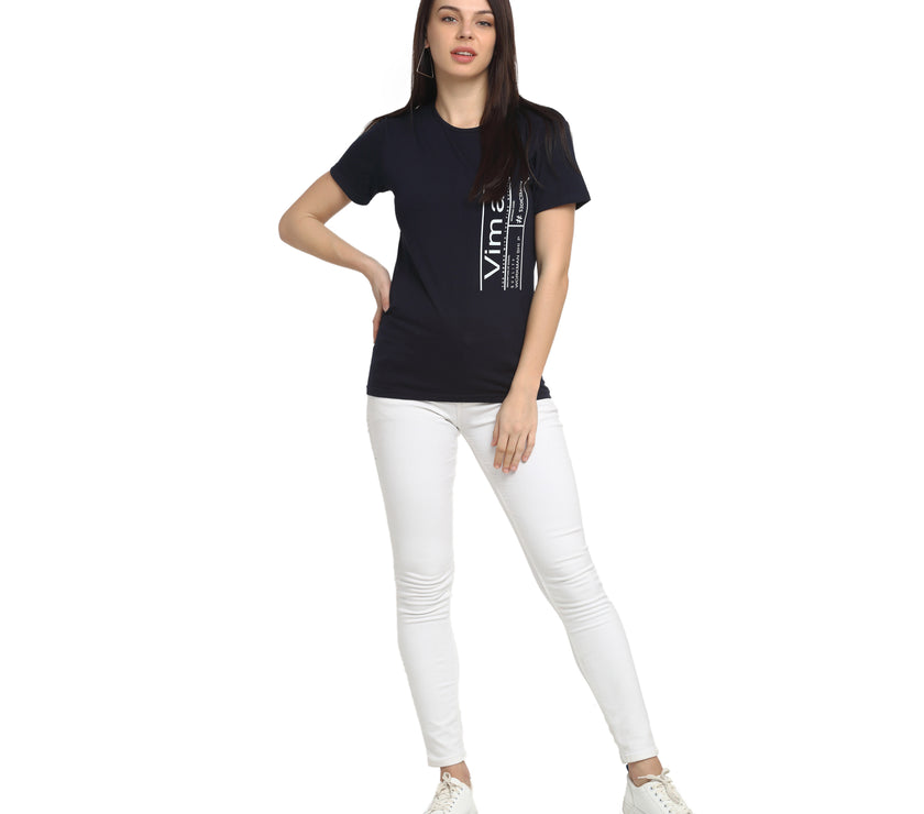 Vimal Jonney Grey Half Sleeve T-shirt For Women's