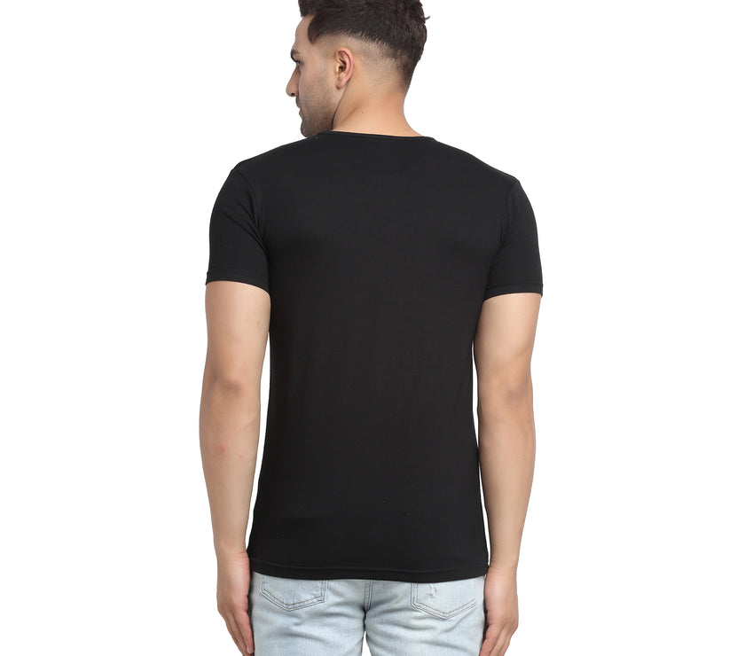Vimal Jonney Regular Fit Round Neck Black T-shirt For Men's - Vimal Clothing store