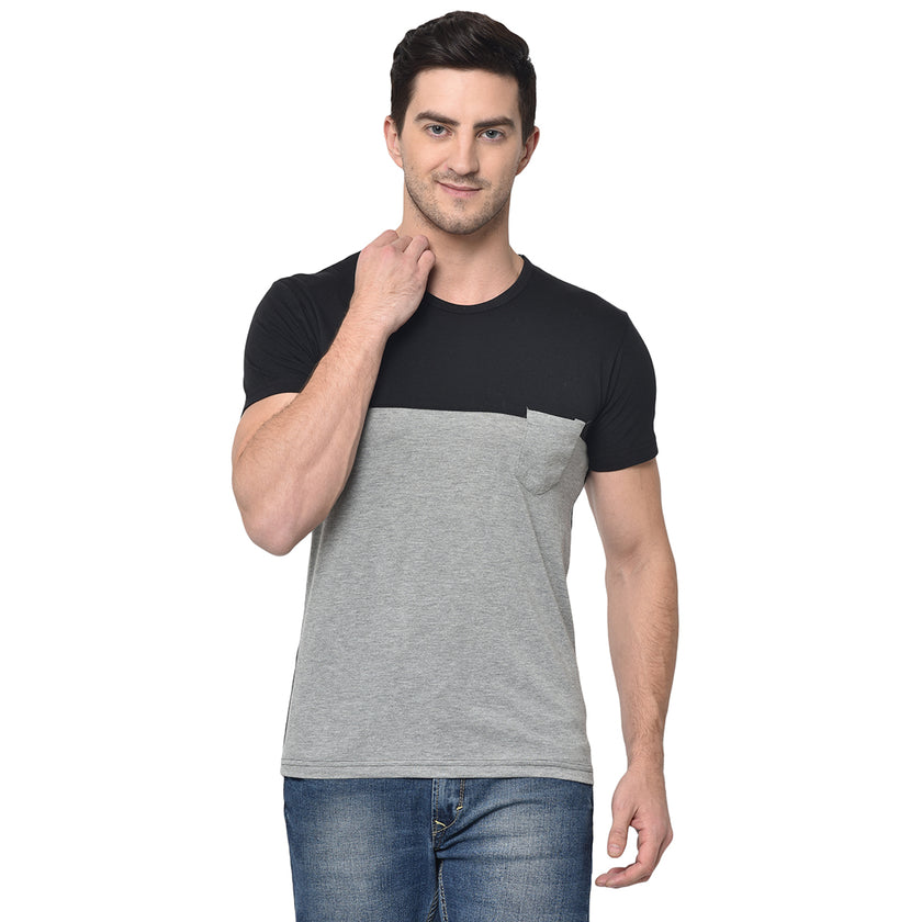 Vimal Jonney Round Neck Grey T-shirt For Men's - Vimal Clothing store