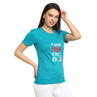Vimal Jonney Turquoise Half Sleeve T-shirt For Women's