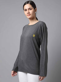 Vimal Jonney Cotton Anthracite FullSleeve T-Shirt For Women
