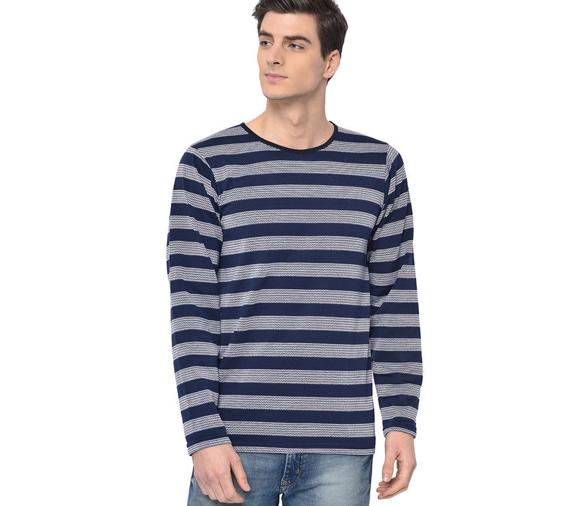 Vimal Jonney Full Sleeve Navy Blue T-shirt For Men's - Vimal Clothing store