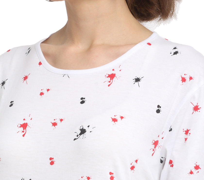 Vimal Jonney White Half Sleeve T-shirt For Women's
