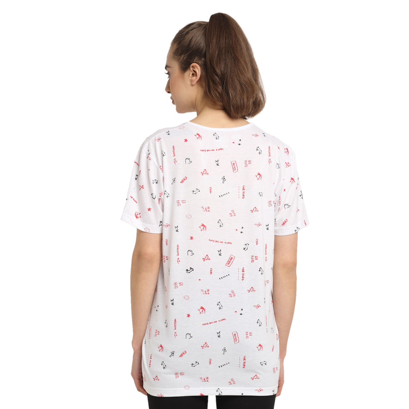 Vimal Jonney White Half Sleeve T-shirt For Women's