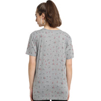 Vimal Jonney Grey Half Sleeve T-shirt For Women's