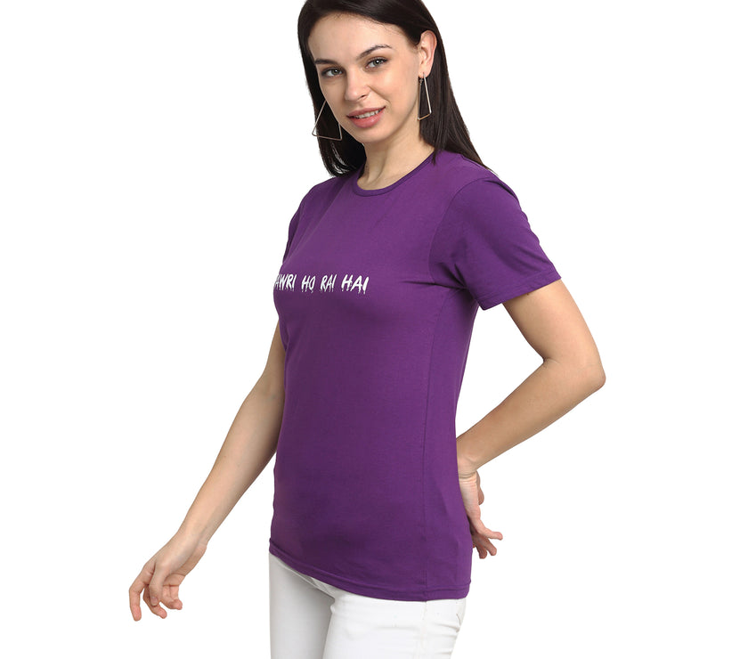 Vimal Jonney Purple Half Sleeve T-shirt For Women's