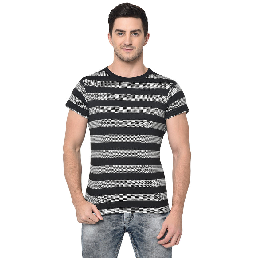 Vimal Jonney Round Neck Black T-shirt For Men's