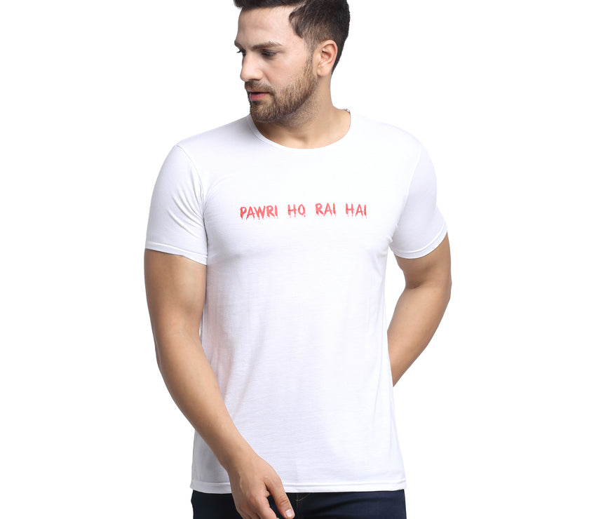 Vimal Jonney Round Neck White T-shirt For Men's - Vimal Clothing store