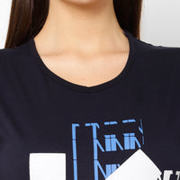Vimal Jonney Dark Blue Color T-shirt For Women