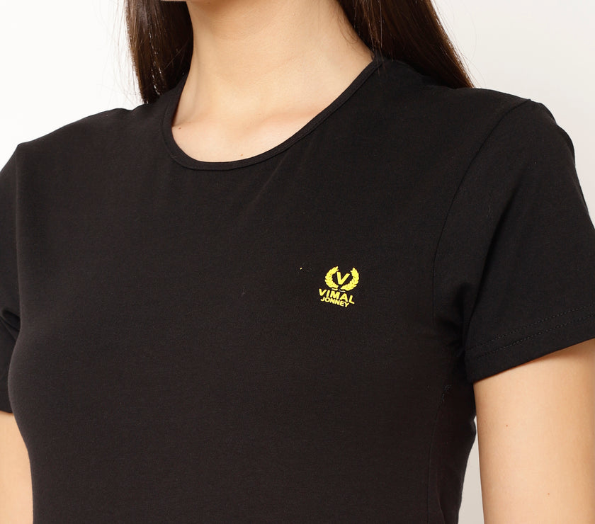 Vimal Jonney Black Color T-shirt For Women