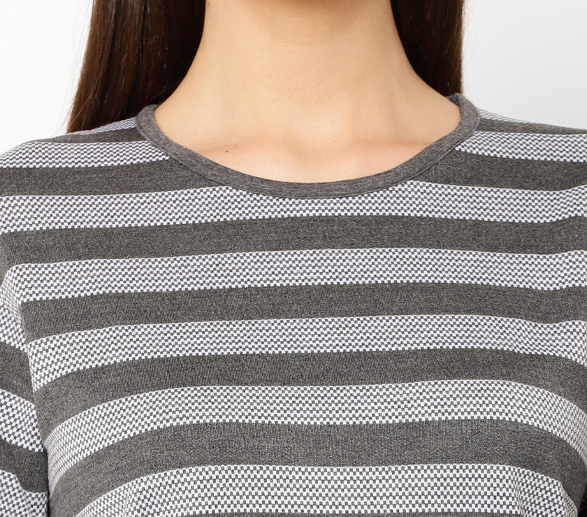 Vimal Jonney Grey Color Full Sleeve Tshirt For Women