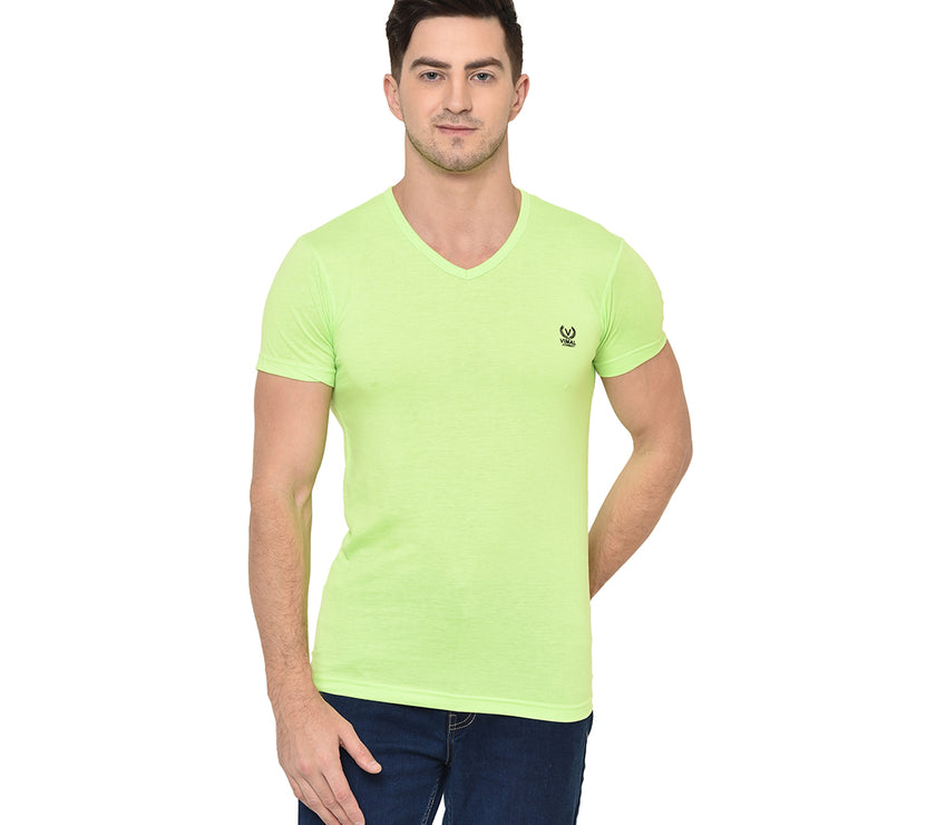 Vimal Jonney Round Neck Green T-shirt For Men's