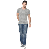 Vimal Jonney Round Neck Grey T-shirt For Men's