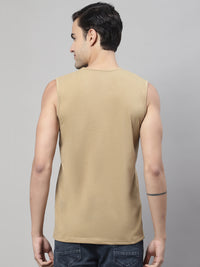 Vimal Jonney Regular Fit Cotton Solid Mud Gym Vest for Men