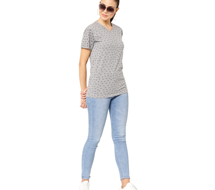 Vimal Jonney Silver Color T-shirt For Women