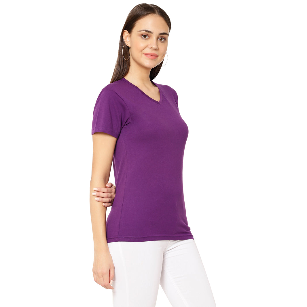 Vimal Jonney Purple Color T-shirt For Women