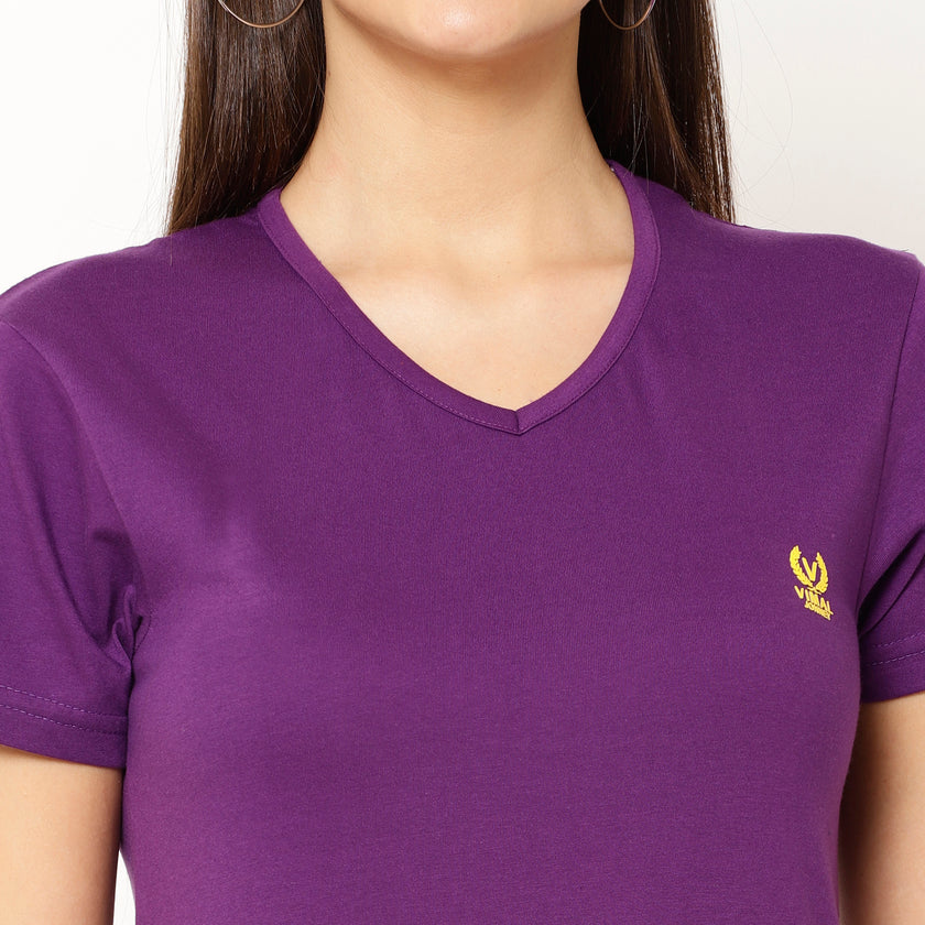 Vimal Jonney Purple Color T-shirt For Women