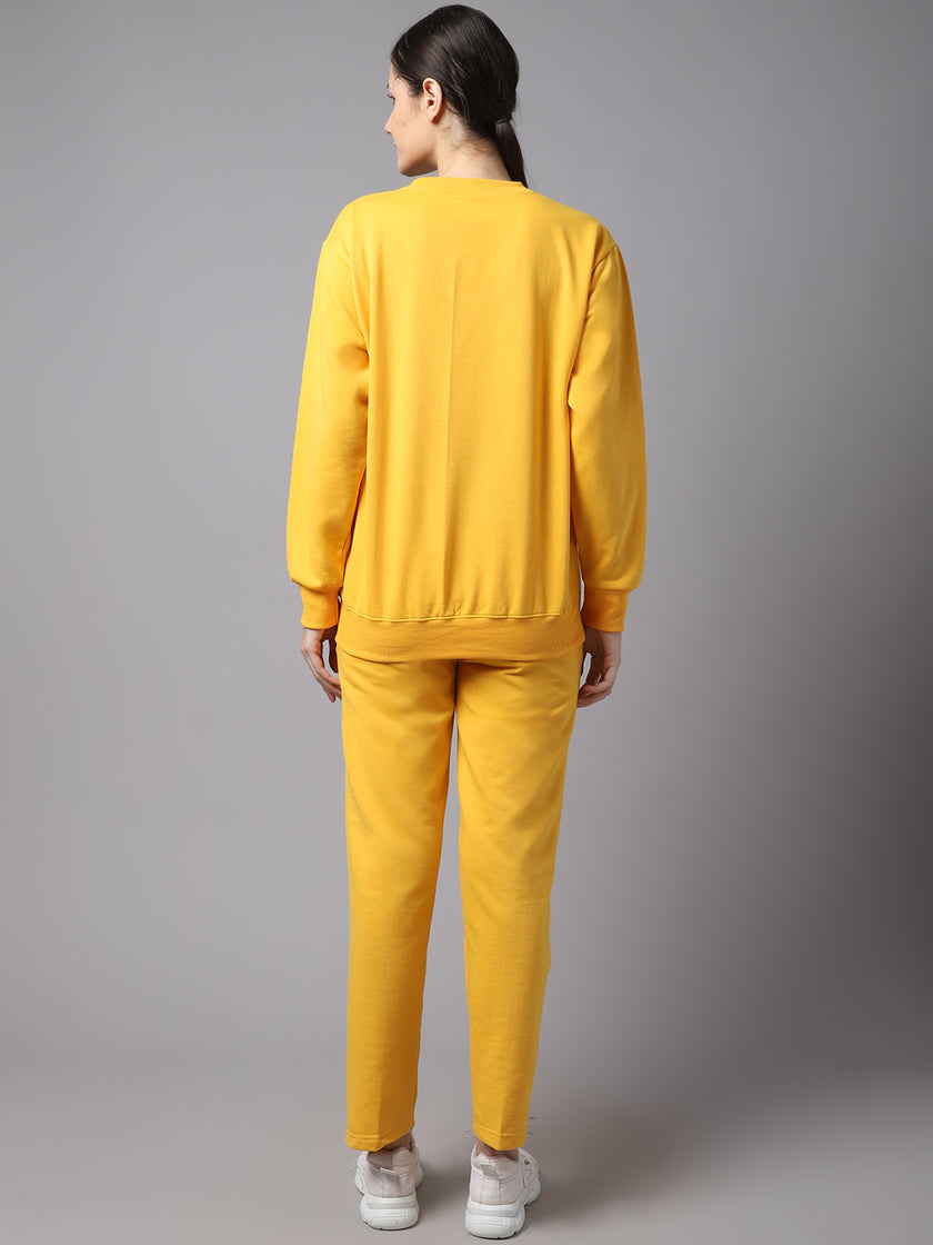 Vimal Jonney Fleece Yellow Tracksuit for Women